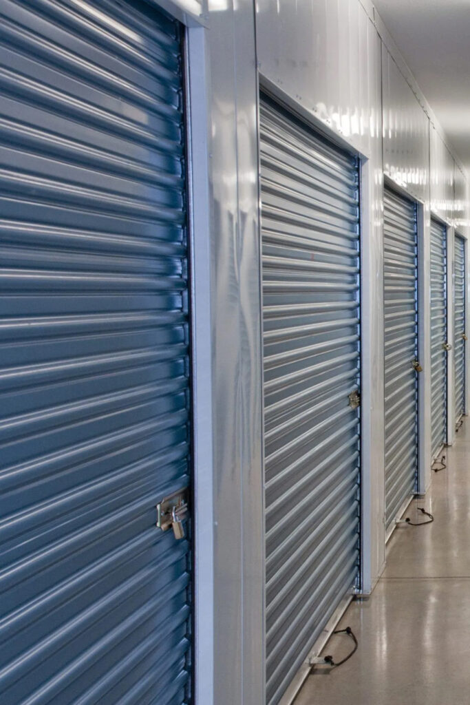 Hallway of an indoor storage unit facility