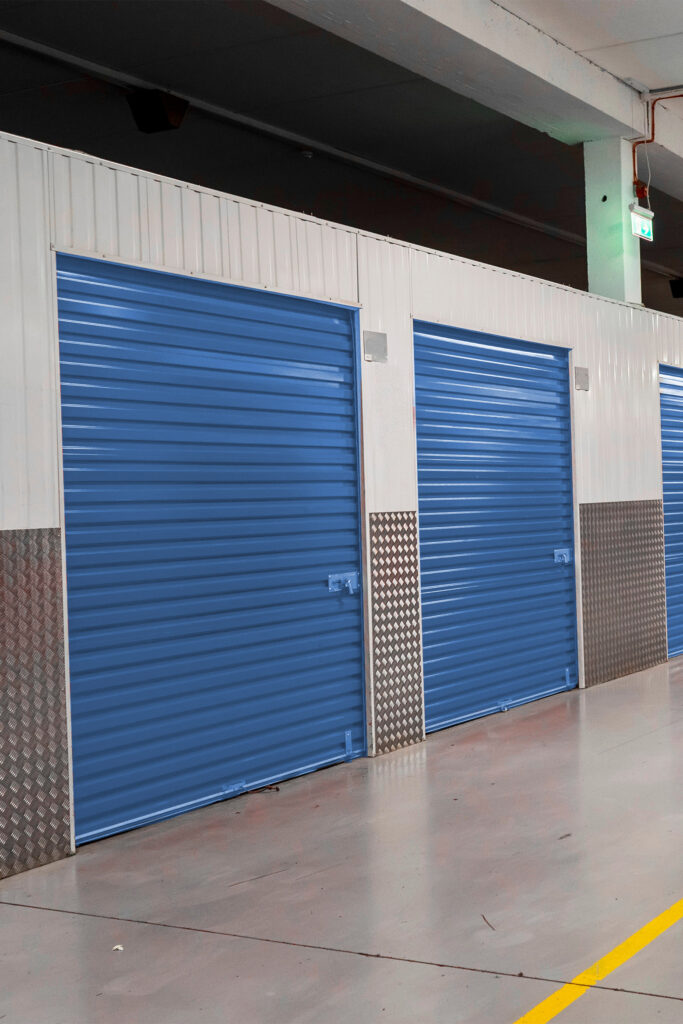 Hallway of an indoor storage unit facility